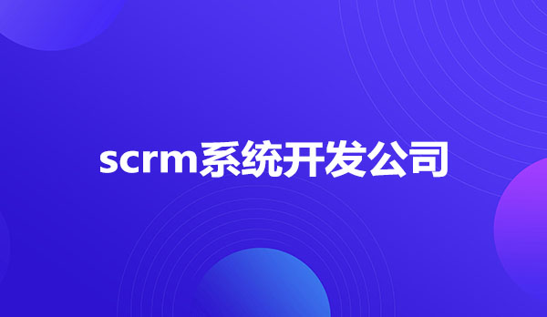 scrm系统开发公司