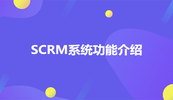 SCRM系统功能介绍