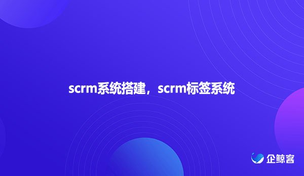 scrm系统搭建，scrm标签系统