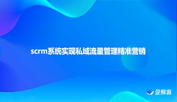 scrm系统实现私域流量管理精准营销