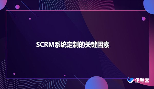 SCRM系统定制的关键因素