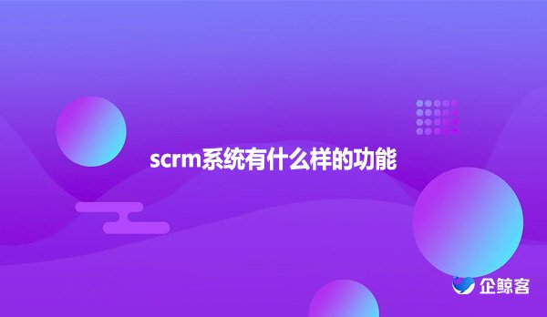 scrm系统有什么样的功能