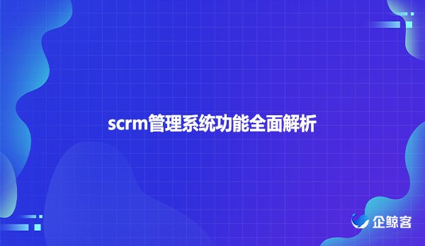 scrm管理系统功能全面解析